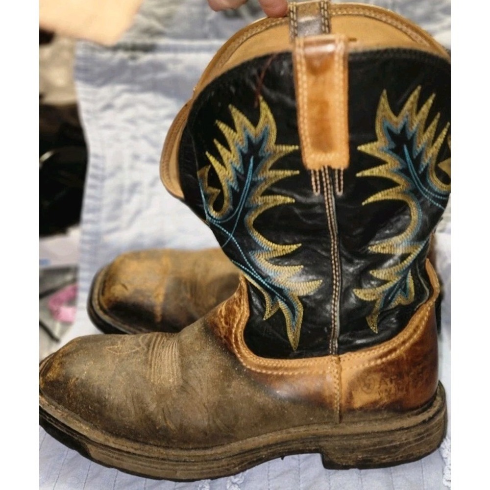 Ariat Workhog Work Waterproof Composite Toe Men's 10.5 D Dark Earth Black Green